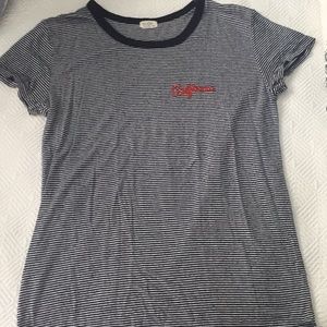 brandy melville blue and white stripped T shirt